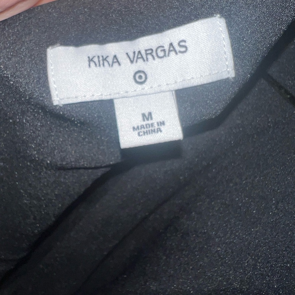 NWT Kika Vargas for Target Puff Sleeve Black Midi Dress M - Picture 4 of 6